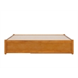Pemberly Row Queen Wood Panel Platform Bed with Twin XL Trundle in Light Toffee
