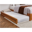 Pemberly Row Queen Wood Panel Platform Bed with Twin XL Trundle in Light Toffee
