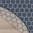 Pemberly Row Modern Reversible Ind/Outd 8' x Round Blue Area Rug