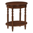 Pemberley Row Espresso Veneer Oval End Table Bottom Shelf 20.5
