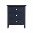 Pemberly Row Contemporary 3-drawer Midnight Blue Wood Nightstand