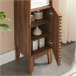Pemberly Row Modern Tall Narrow Bathroom Storage Cabinet in Walnut
