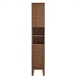 Pemberly Row Modern Tall Narrow Bathroom Storage Cabinet in Walnut