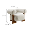 Pemberly Row Modern / Contemporary Boucle Accent Chair in Pearl