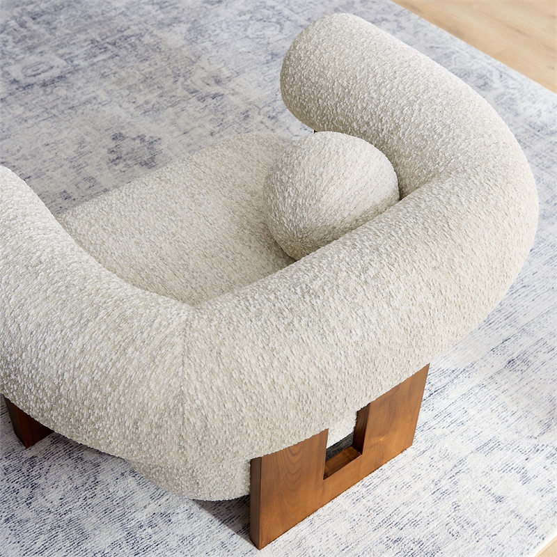 Pemberly Row Modern / Contemporary Boucle Accent Chair in Pearl