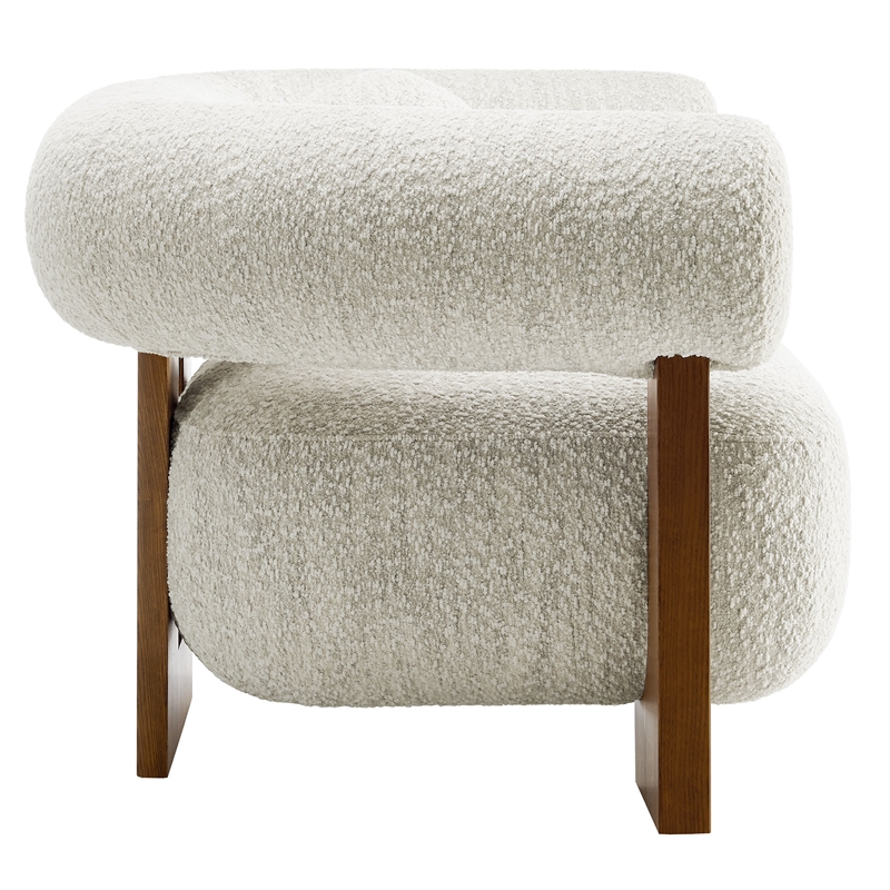 Pemberly Row Modern / Contemporary Boucle Accent Chair in Pearl