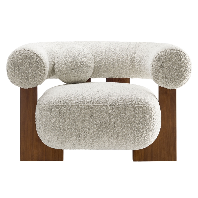 Pemberly Row Modern / Contemporary Boucle Accent Chair in Pearl