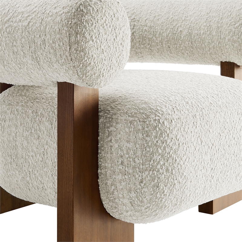 Pemberly Row Modern / Contemporary Boucle Accent Chair in Pearl