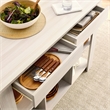 Pemberly Row 3-Piece Kitchen Island and Stool Set in White Maple