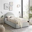 Pemberly Row Arched Round Twin Platform Bed in Heathered Weave Light Gray