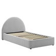 Pemberly Row Arched Round Twin Platform Bed in Heathered Weave Light Gray