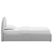 Pemberly Row Arched Round Twin Platform Bed in Heathered Weave Light Gray