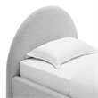 Pemberly Row Arched Round Twin Platform Bed in Heathered Weave Light Gray