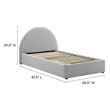 Pemberly Row Arched Round Twin Platform Bed in Heathered Weave Light Gray