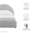 Pemberly Row Arched Round Twin Platform Bed in Heathered Weave Light Gray