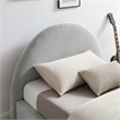 Pemberly Row Arched Round Twin Platform Bed in Heathered Weave Light Gray