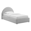 Pemberly Row Arched Round Twin Platform Bed in Heathered Weave Light Gray