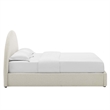 Pemberly Row Arched Round Full Platform Bed in Heathered Weave Ivory