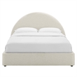 Pemberly Row Arched Round Full Platform Bed in Heathered Weave Ivory