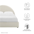 Pemberly Row Arched Round Full Platform Bed in Heathered Weave Ivory