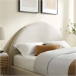 Pemberly Row Arched Round Full Platform Bed in Heathered Weave Ivory