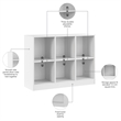 Pemberly Row Universal 6 Cube Organizer Storage Shelf in White - Engineered Wood