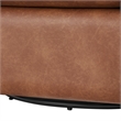 Pemberly Row Modern Saddle Brown Faux Leather Swivel Barrel Chair