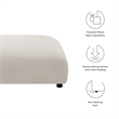 Pemberly Row Contemporary Wood Modular Square Ottoman in Light Gray