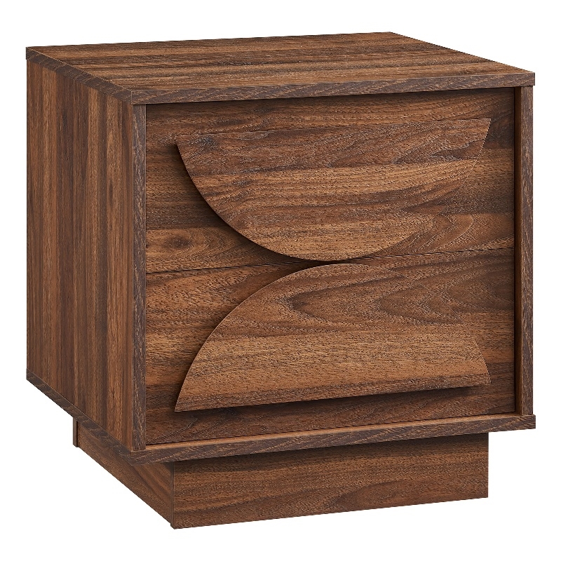 Pemberly Row Modern / Contemporary Wood Nightstand in Walnut