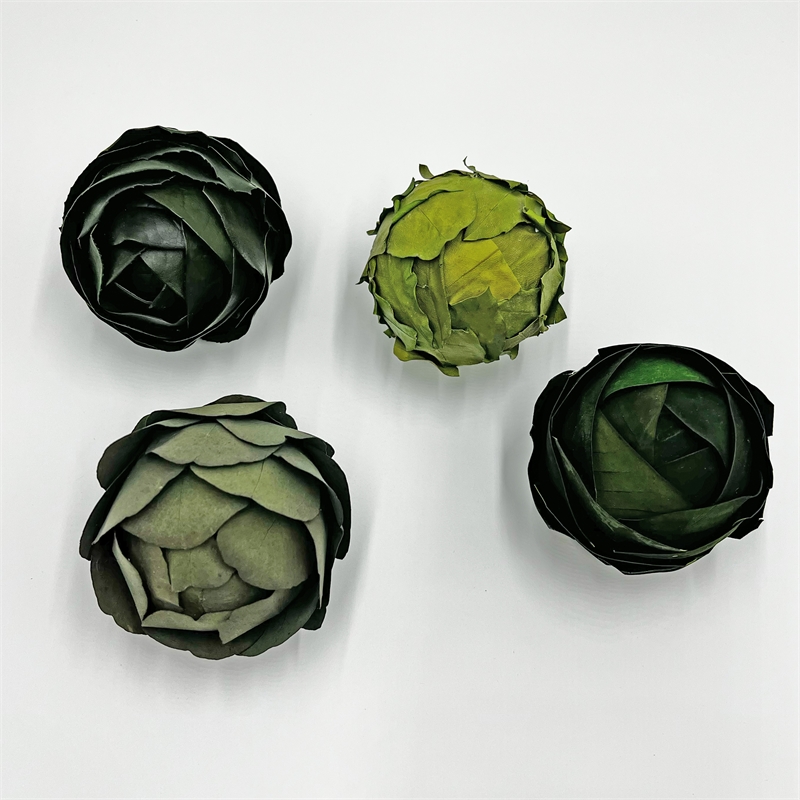 Pemberly Row Preserved Decorative Real Leaves Topiary Ball in Green