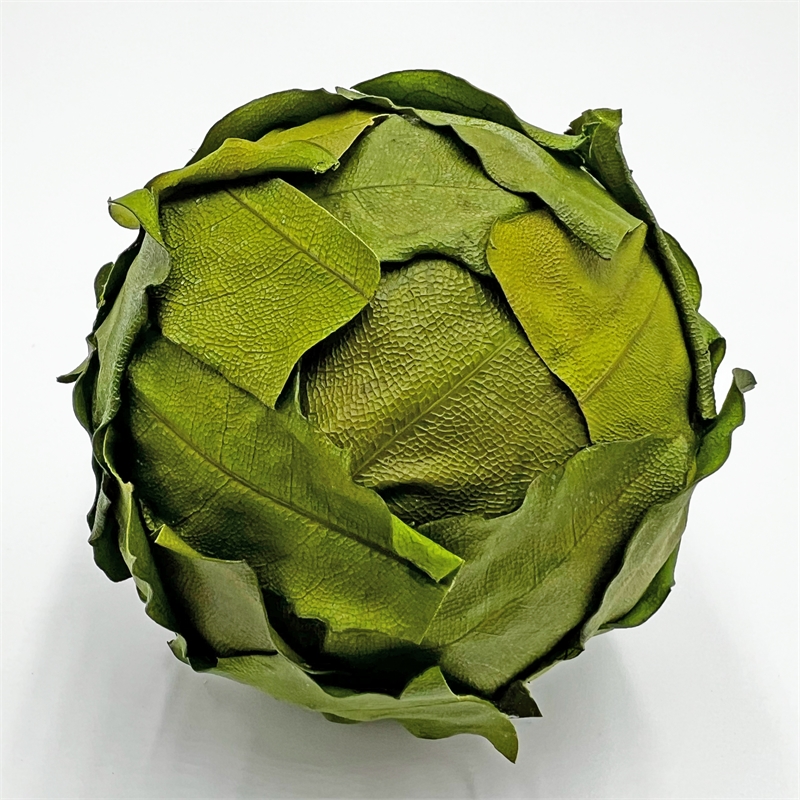 Pemberly Row Preserved Decorative Real Leaves Topiary Ball in Green