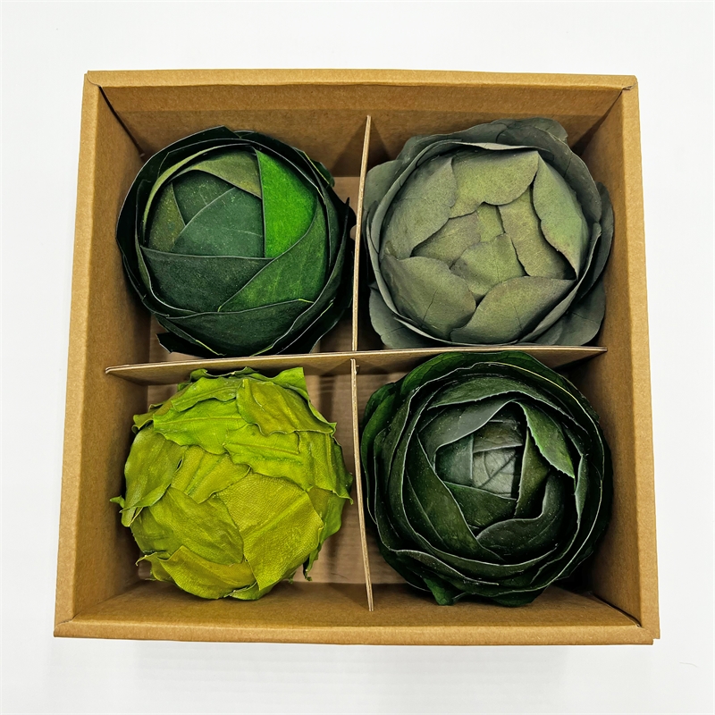 Pemberly Row Preserved Decorative Real Leaves Topiary Ball in Green