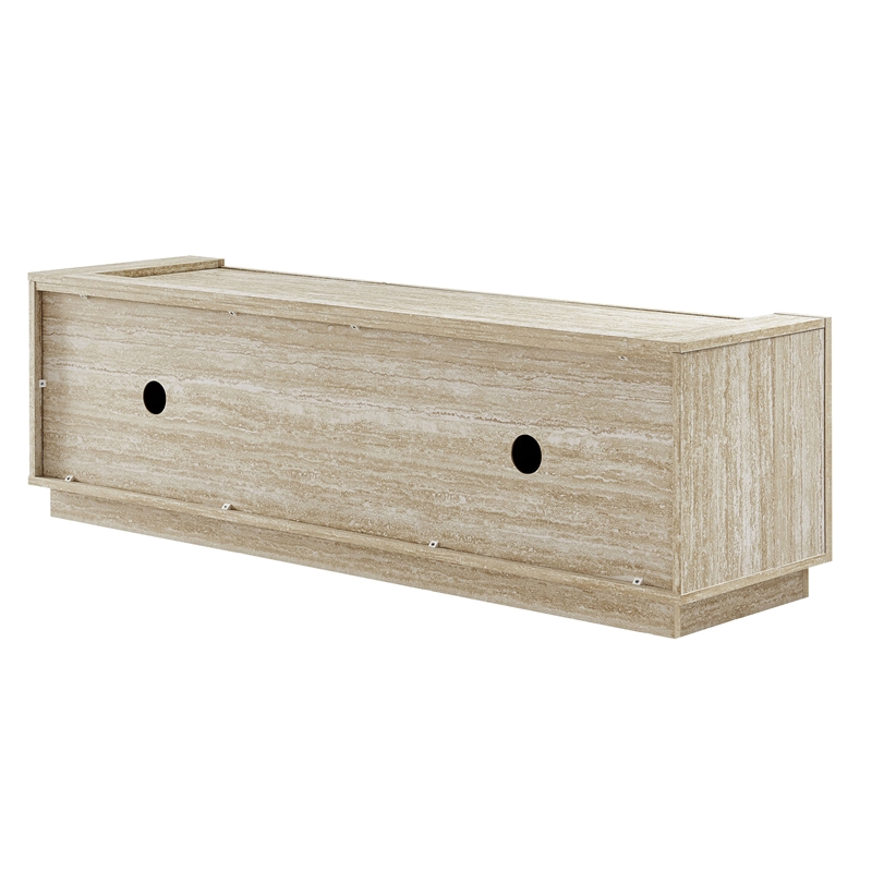 Pemberly Row Modern / Contemporary Wood TV Stand in Travertine