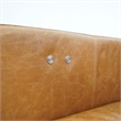 Pemberly Row Mid-Century Genuine Leather Left-Facing Power Inclining Sofa in Tan