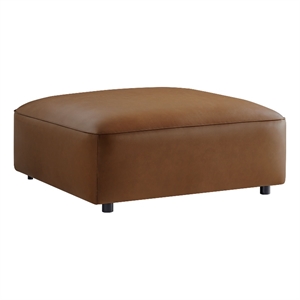Pemberley Row Vegan Leather Coffee Ottoman Rectangular Finely Stitched Trim 42.91&quot Unassembled