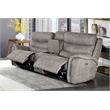 Pemberly Row Contemporary Fabric Power Console Loveseat in Gray