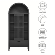 Pemberly Row Modern / Contemporary Storage Display Cabinet in Black