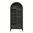 Pemberly Row Modern / Contemporary Storage Display Cabinet in Black