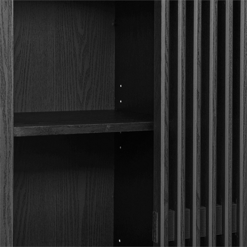 Pemberly Row Modern / Contemporary Storage Display Cabinet in Black