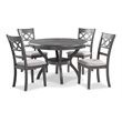 Pemberly Row 5-Piece Wood Dining Set with Table and Chair in Gray
