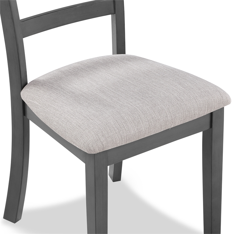 Pemberly Row 5-Piece Wood Dining Set with Table and Chair in Gray