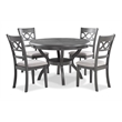 Pemberly Row 5-Piece Wood Dining Set with Table and Chair in Gray