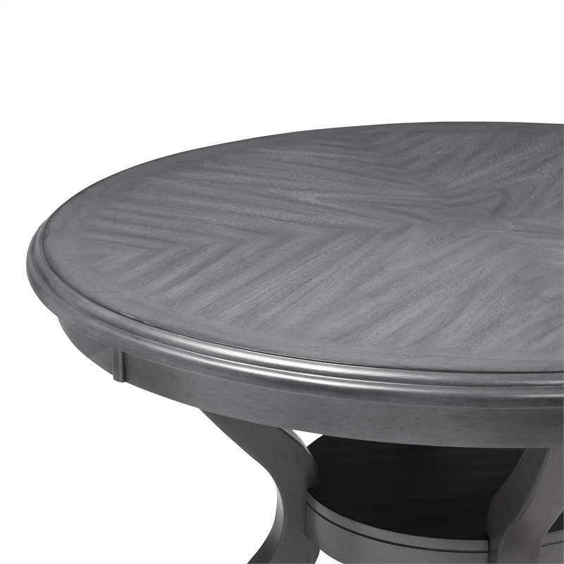 Pemberly Row 5-Piece Wood Dining Set with Table and Chair in Gray