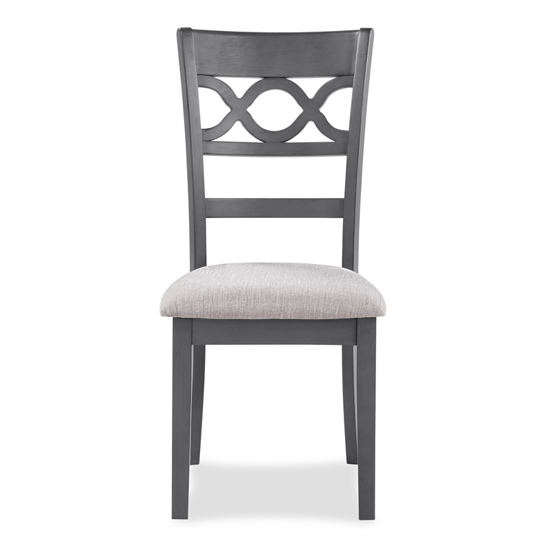 Pemberly Row 5-Piece Wood Dining Set with Table and Chair in Gray