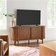 Pemberley Row Wood Walnut Sideboard Curved Fluted Sliding Doors 63