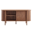 Pemberley Row Wood Walnut Sideboard Curved Fluted Sliding Doors 63