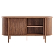 Pemberley Row Wood Walnut Sideboard Curved Fluted Sliding Doors 63