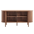 Pemberley Row Wood Walnut Sideboard Curved Fluted Sliding Doors 63