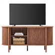 Pemberley Row Wood Walnut Sideboard Curved Fluted Sliding Doors 63