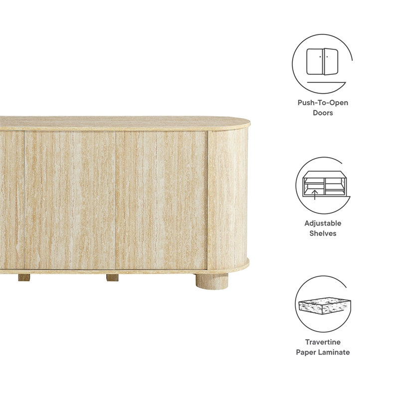 Pemberly Row Modern / Contemporary Wood Sideboard in Travertine